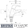 Bristan Cadet Bath Taps Dimensions